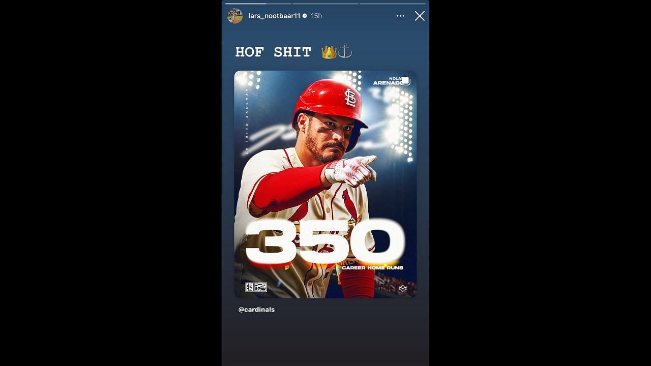 Screenshot of Lars Nootbaar's Instagram Story (Image from - Instagram.com/@lars_nootbaar11 IG Stories)